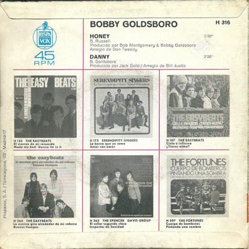 Bobby Goldsboro - Honey / Danny - Image 2